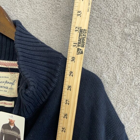 NEW Weatherproof Vintage Men's XL Navy Holiday Sweater 100% Cotton Nordic 1/4Zip - Picture 3 of 8